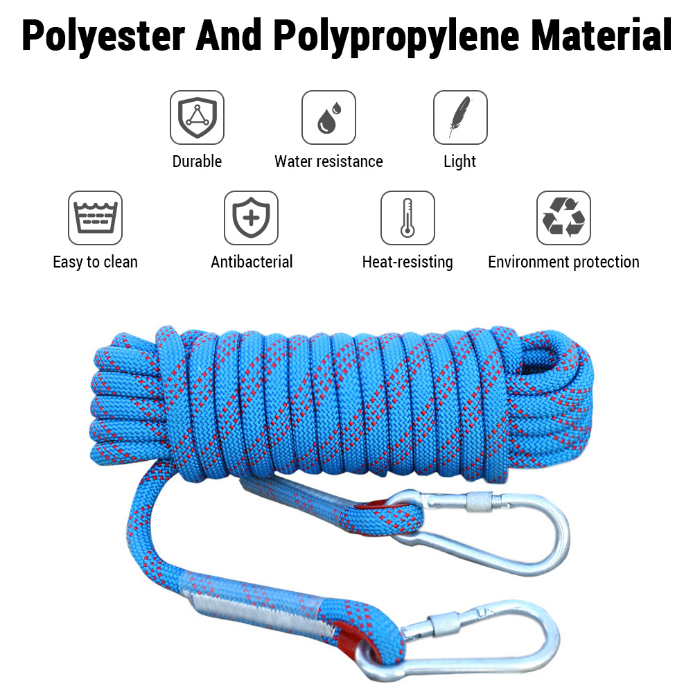 Rope Climbing Static - 10mm 등산 로프 10M/20M/30M 더블 후크
